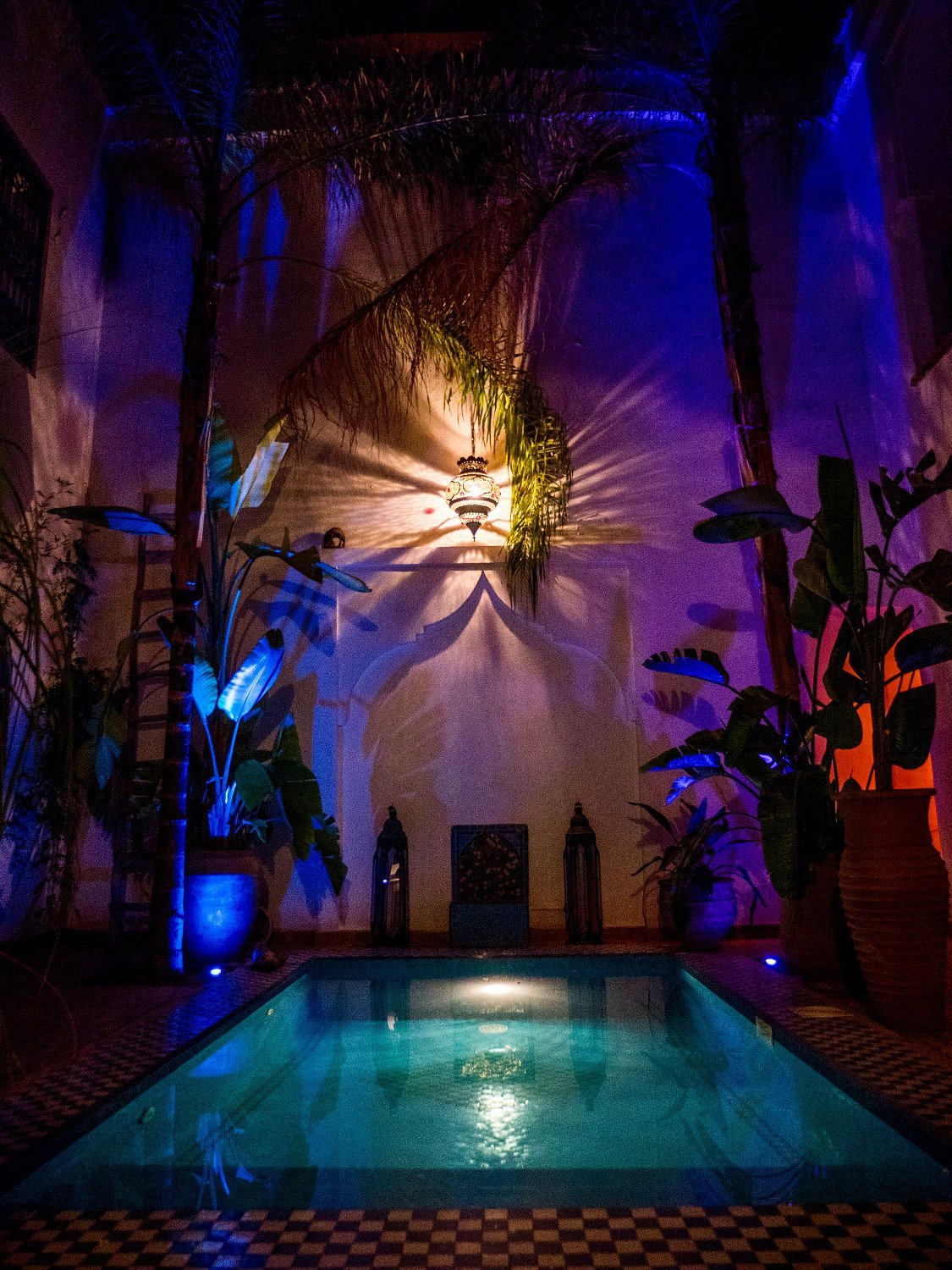 pool at night